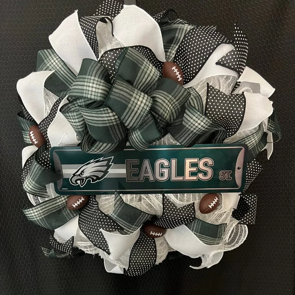 Eagles Football Deco Mesh Wreath